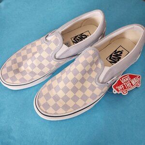 Vans Light Blue Gray Classic Check Size 8 Womens New in Box